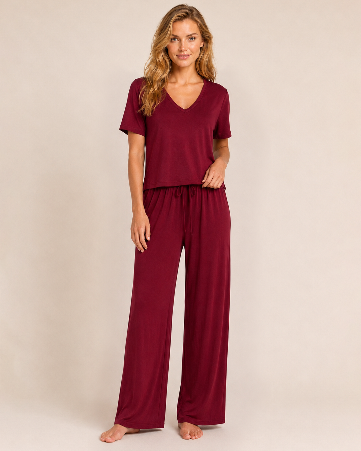 Dream Soft Pajama Bottoms in Cabernet