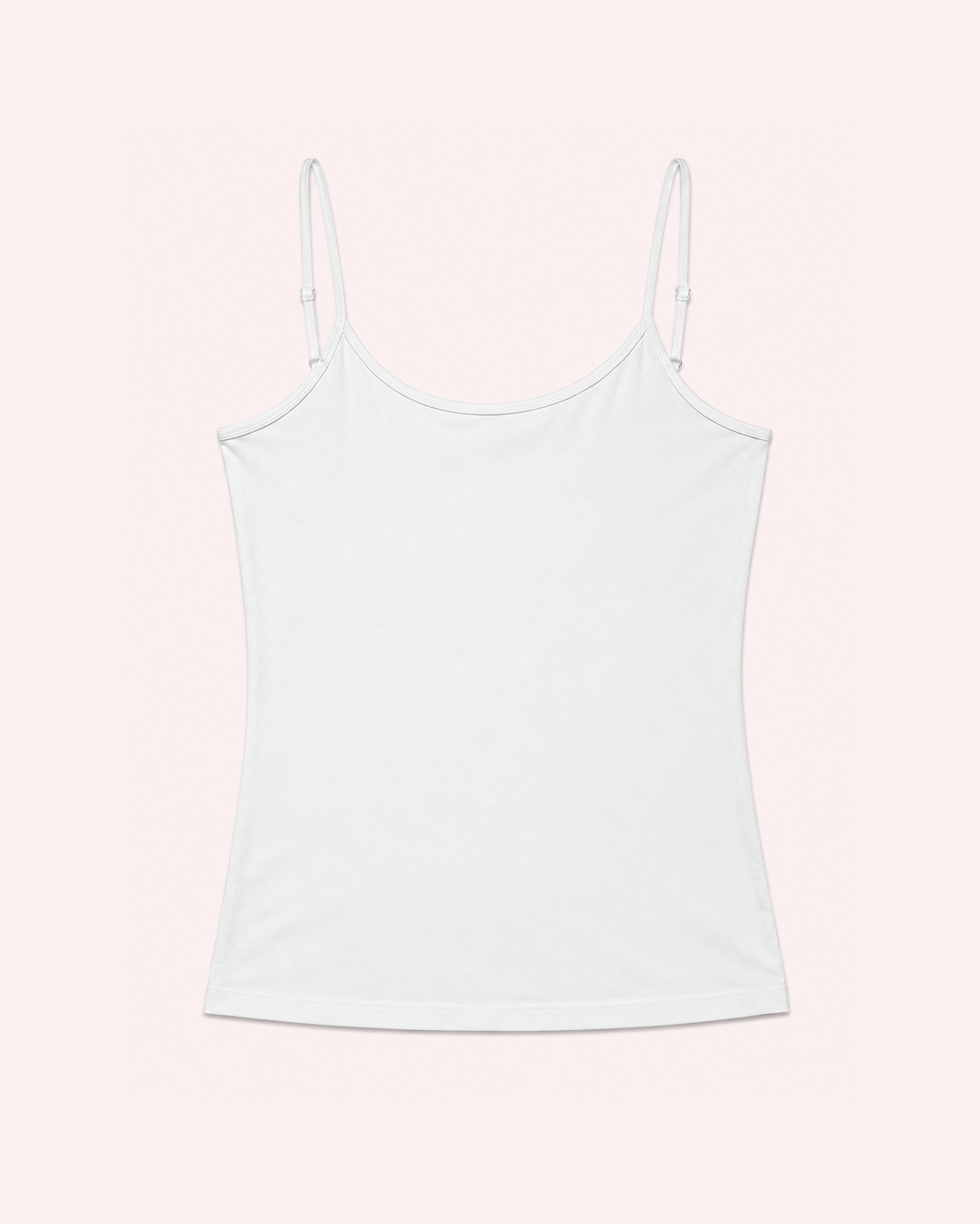 Flawless Fit Spaghetti Strap Tank in White
